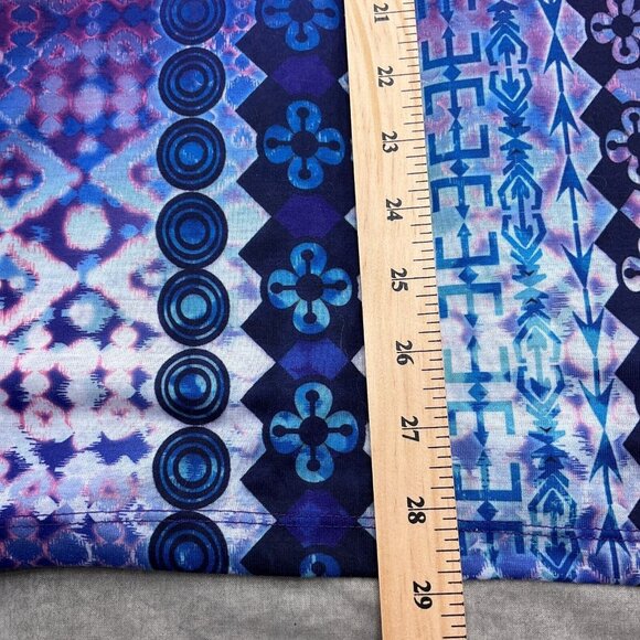 Catherines Top Women 5XLarge 34/36W Blue Purple‎ Embellished Batik Tunic Boho - Picture 9 of 11